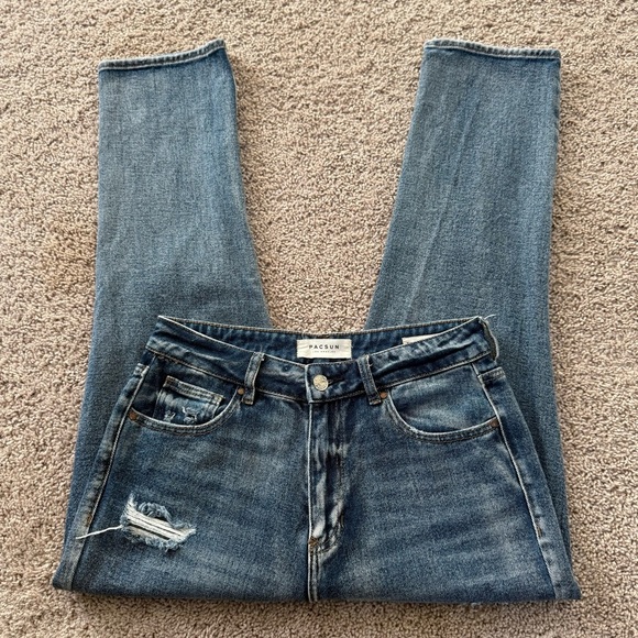 NWOT PacSun Blue Denim High Rise Mom Jeans Size 27 - Picture 1 of 7